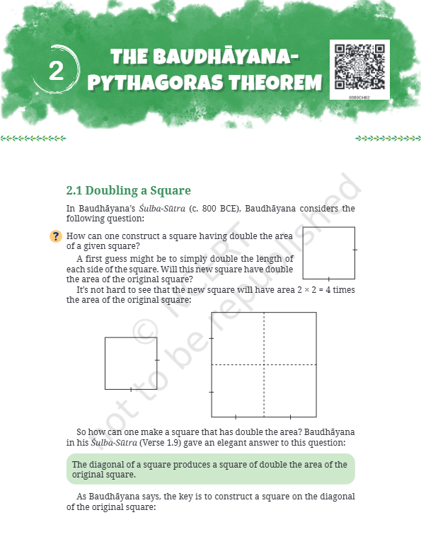c-2: THE BAUDHĀYANA- PYTHAGORAS THEOREM