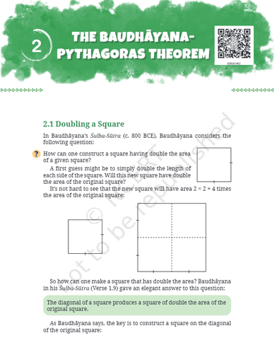 c-2: THE BAUDHĀYANA- PYTHAGORAS THEOREM